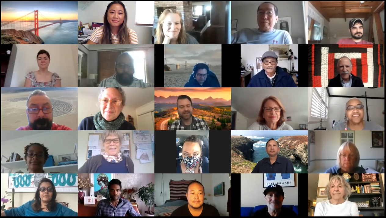 Screenshot from a virtual meeting of UCSF's COVID Patient and Community Advisory Board.