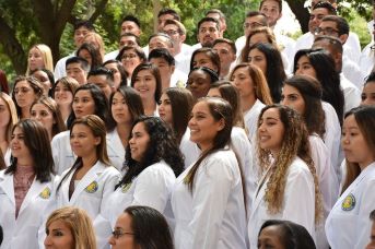 Students in white coats