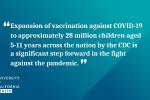 UCH logo and text from UCH statement on pediatric COVID-19 vaccine: Expansion of vaccination against COVID-19 to approximately 28 million children aged 5-11 years across the nation by the CDC is a significant step forward in the fight against the pandemic.