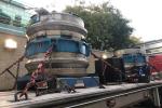 Irradiator equipment on a truck being removed from a UC facility