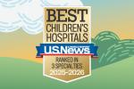 U.S. News badge with green illustrated hills behind it