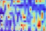 An image on a screen displays colorful data.