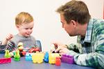 Parent and child playing during PC-CARE session.