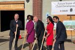 Mayor Darrell Steinberg, Chief HR Officer Christine Lovely and officials from Sac State and SMUD to turn the dirt.