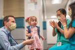 Everly with members of her health care team. 
