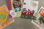 Close up of handmade cards