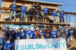 Group photo of Habitat for Humanity Build for Unity volunteers