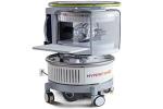 White MRI imaging machine on wheels