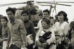 South Vietnamese refugees arrive on a U.S. Navy vessel during Operation Frequent Wind.