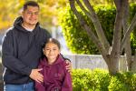 Elena with her dad erik at a park