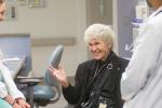 Faith Fitzgerald speaking with medical students
