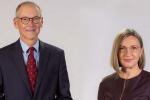 Founding Director of the NIH-funded National Center for Interventional Biophotonic Technologies Laura Marcu (right) and Deputy Director Griff Harsh.