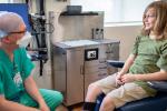 UC Davis surgeon Jonathan Kohler follows up with Seth in clinic