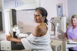 Woman having a mammogram