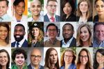 Collage of 26 different faces that fit into rectangles in three rows.
