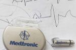 A traditional pacemaker, left, compared to the leadless pacemaker.