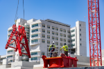 CaptionThe primary structure steel erection of the 14-story California Tower began May 2026.