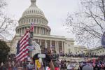 A crowd of rioters in front of the U.S. Capitol, Jan. 6, 2021. 