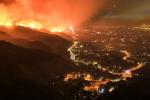 Wildfire burning near a community