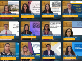 Collage of images of health care providers who appeared in first set of UC Long COVID training videos