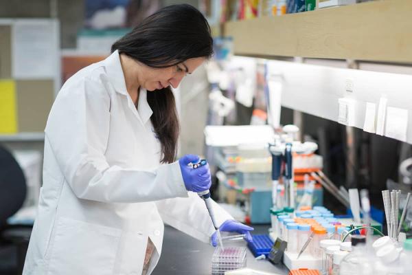 Researcher working in a lab