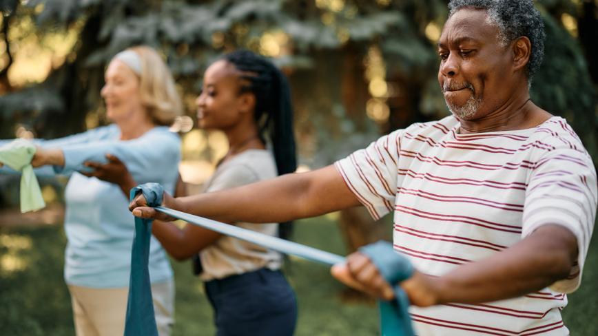 image of older adults engaging in physical fitness outside