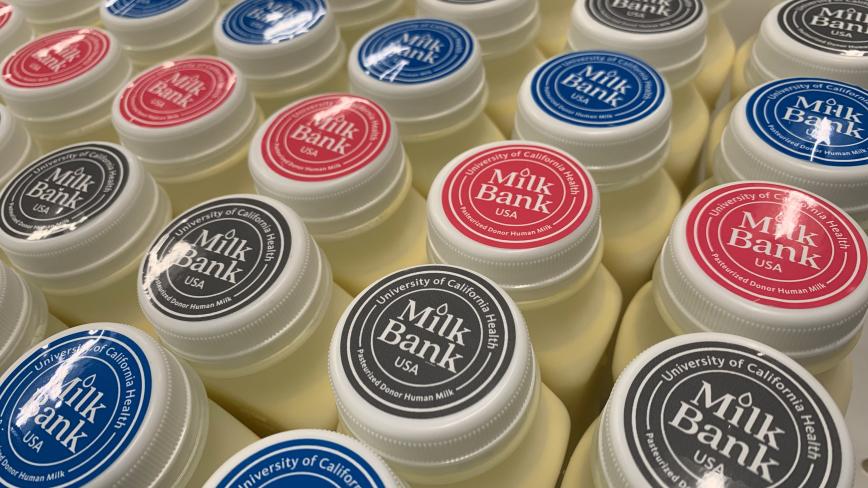 photo of donor milk reading UC Health Milk Bank
