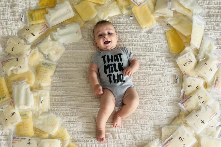 Baby with milk donation